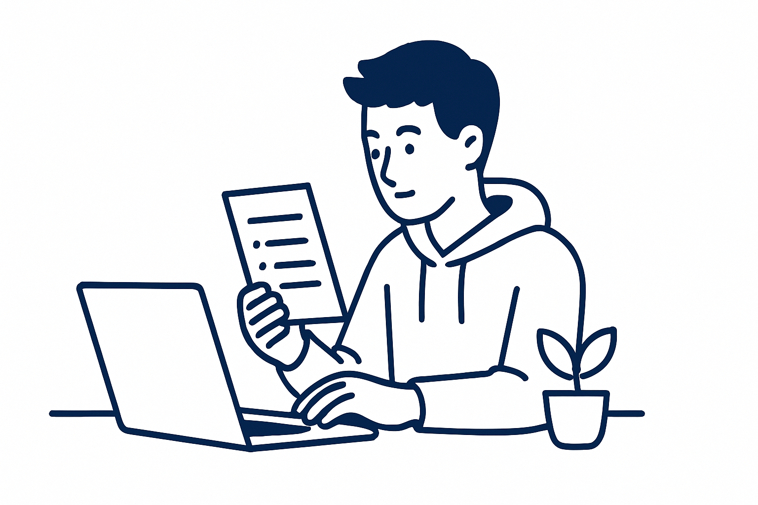Person preparing for interview